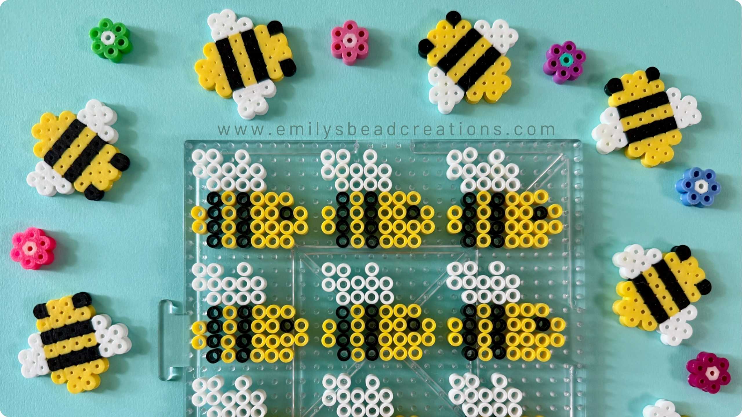 Two Perler Bead Bees (Pattern) 🐝