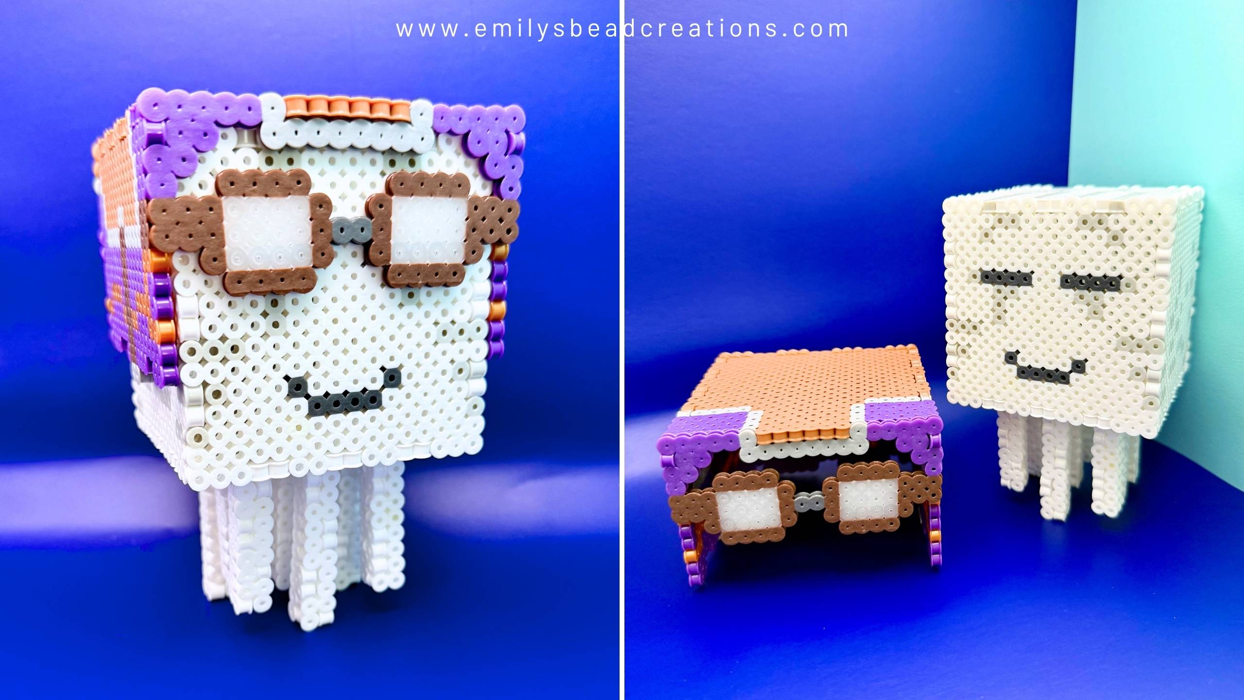 3D Minecraft Happy Ghast Perler Bead Pattern